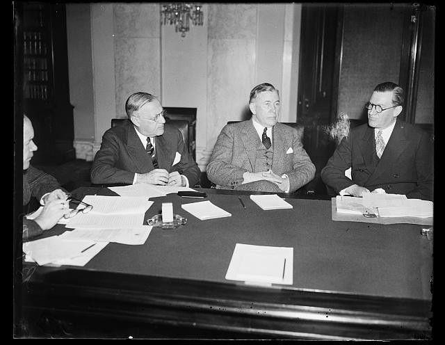 Photo:1936 Meeting Men at Conference Table Portrait