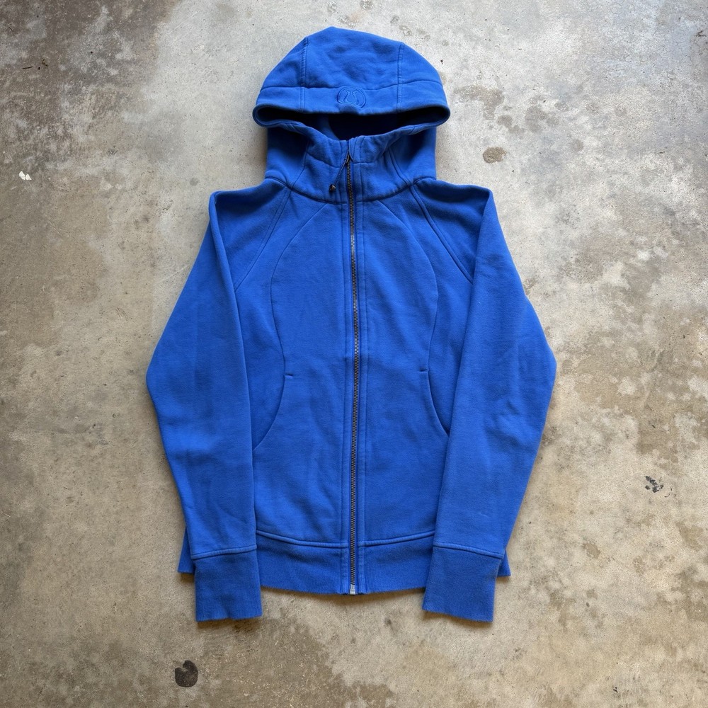 Womens Lululemon Blue Scuba Zip Up Hoodie Jacket Size 6