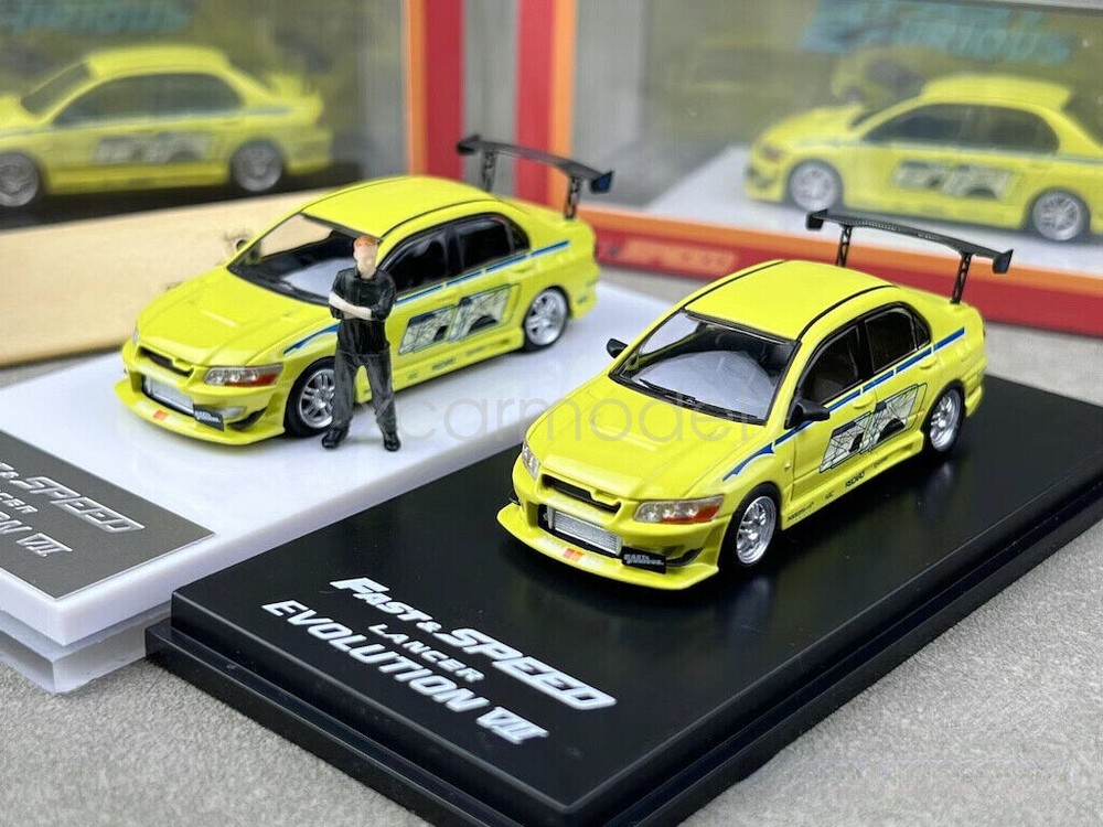 FS 1:64 Scale FNF Green Lancer EVO VII Paul Figure Diecast Metal Car Model