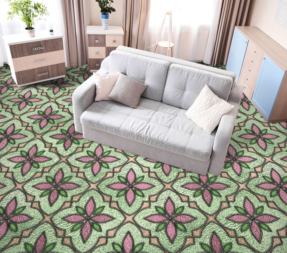 3D Pink Flower SKE1573 Floor WallPaper Print Decal Epoxy Floor Deco Kay