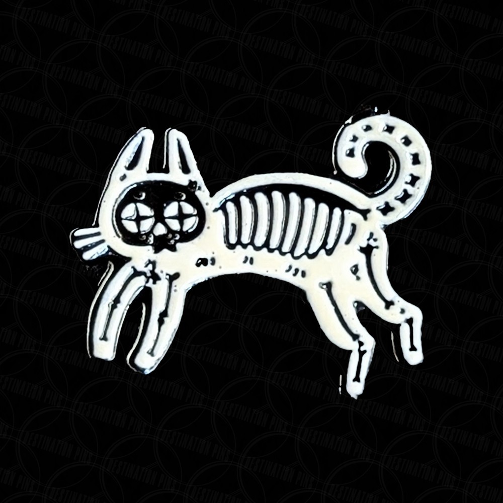 Spooky Cute Skeleton X Ray Cat Enamel Pin