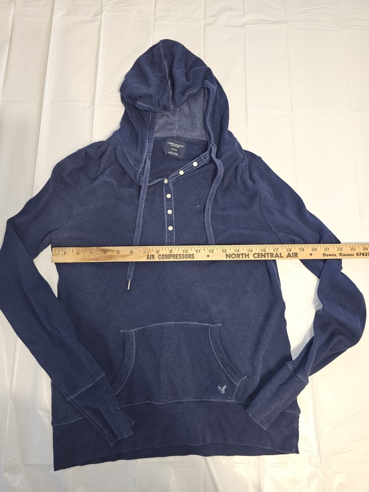 Women's Hooded Long Sleeve American Eagle Outfiters Shirt Size XL Blue
