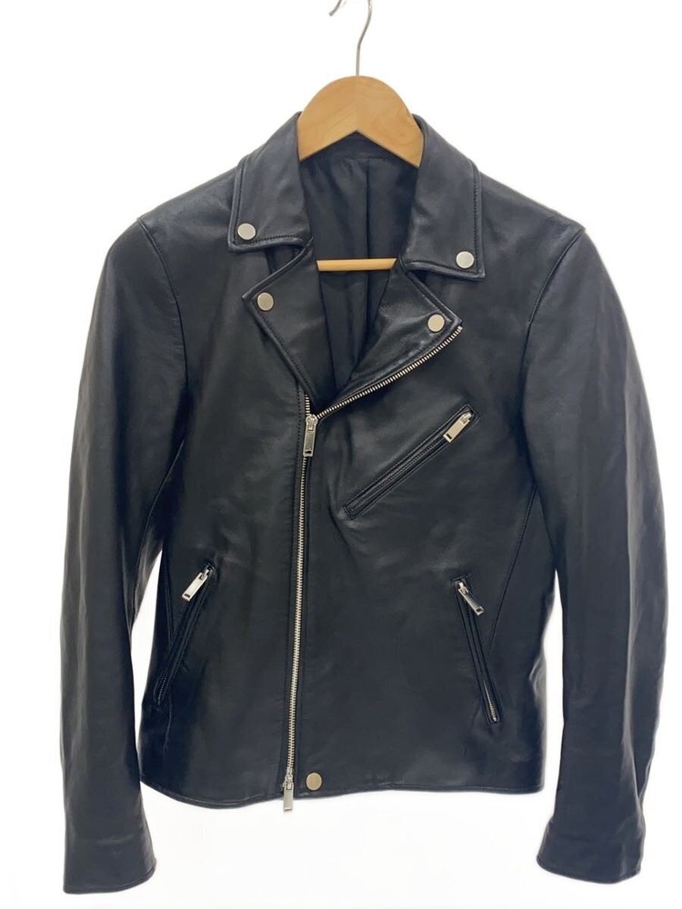 Studious Double Riders Jacket/2/Sheep Leather/Blk/Plain/107458002 3476
