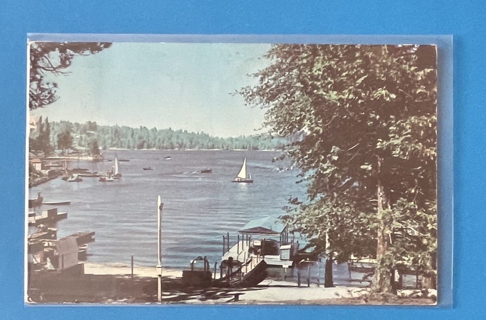 San Bernardino Valley CA California Lake Arrowhead Boats Vintage Postcard