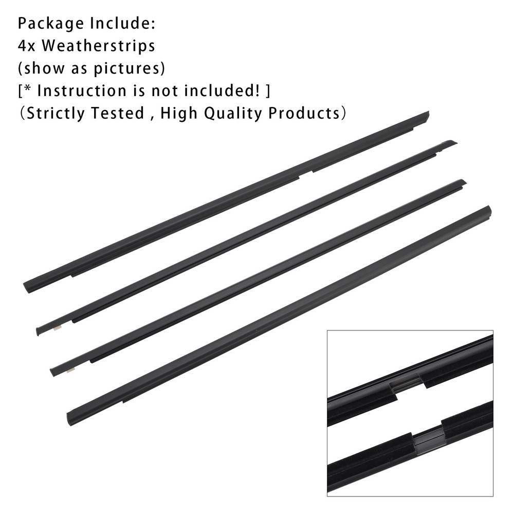4PCS Door Glass Belt Outer Molding Weatherstrip for 09-13 Suzuki Grand Vitara