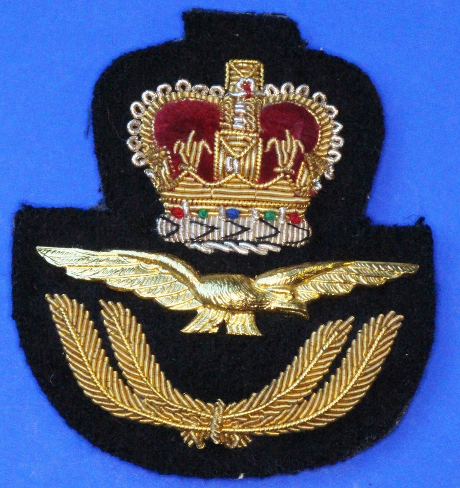 RAF Officer Cap Badges - King & Queen Crown Military Insignia