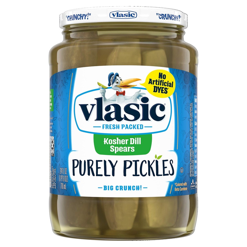Purely Pickles Kosher Dill Pickle Spears, Keto Friendly, 24 oz (Pack of 6)