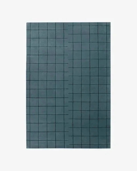 Hand-Tufted Wool Rug 9×12 ft - Nordic Knots Blue Design, Handmade Area Rug etc