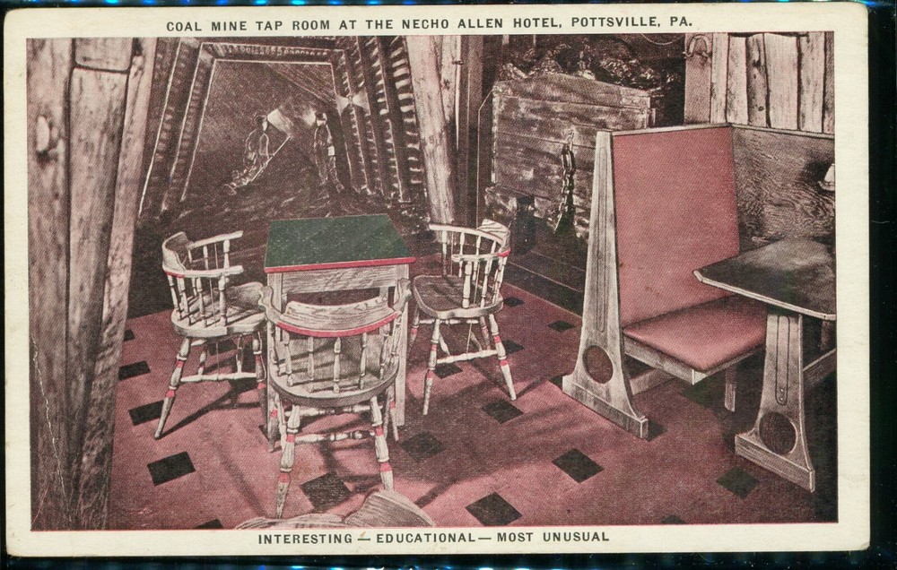 Coal Mine Tap Room at the Necho Allen Hotel Pottsville Pennsylvania PA Postcard