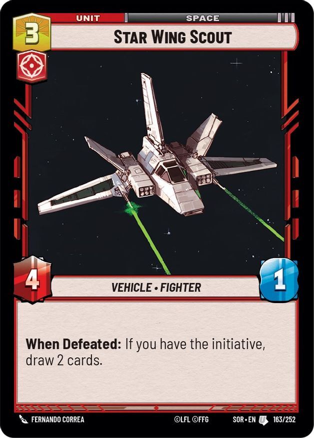 Star Wars Unlimited Star Wing Scout (163/596) Spark of Rebellion LP