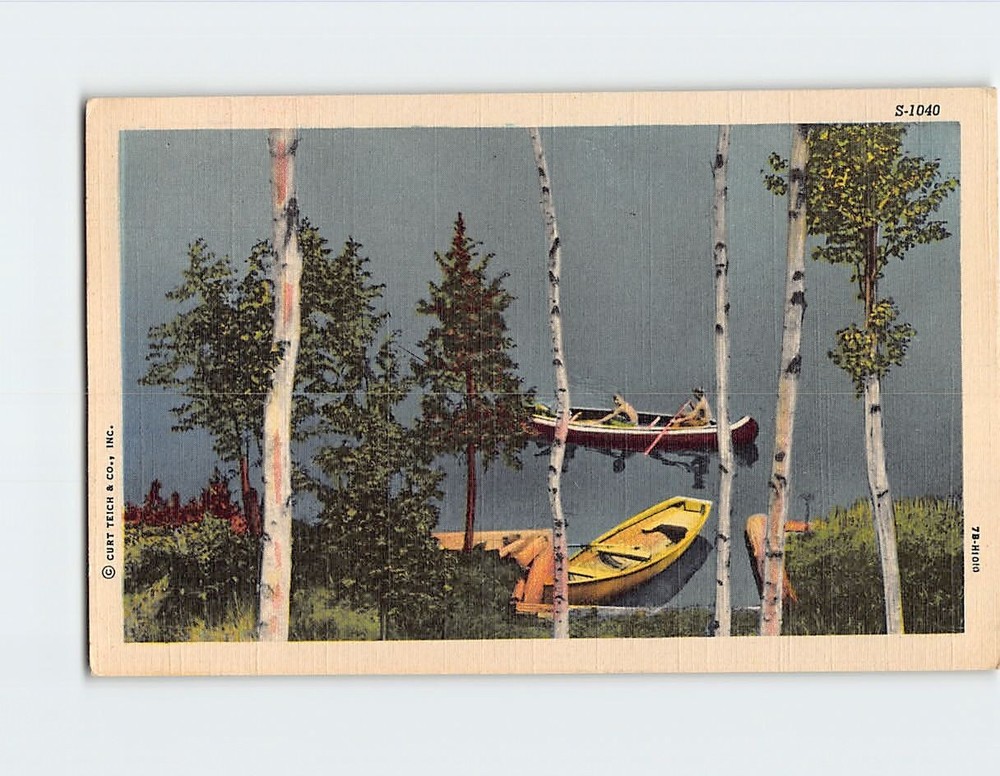 Postcard Boating by the Lake Nature Scene