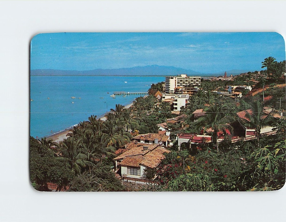 Postcard Panoramic view of the resort of Puerto Vallarta Mexico