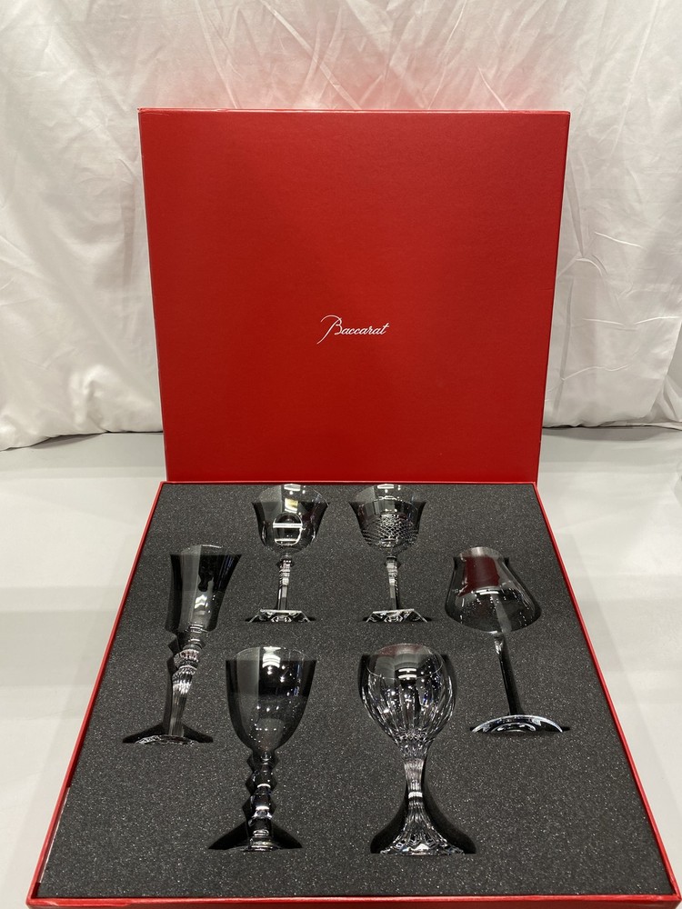 Baccarat Assorted Clear Wine Glasses- Complete Set Of 6