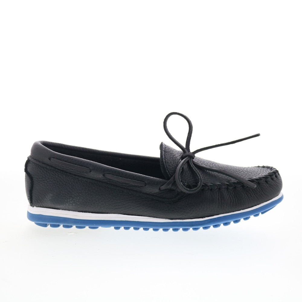 Minnetonka Moosehide Plus Mens Black Loafers & Slip Ons Moccasin Shoes