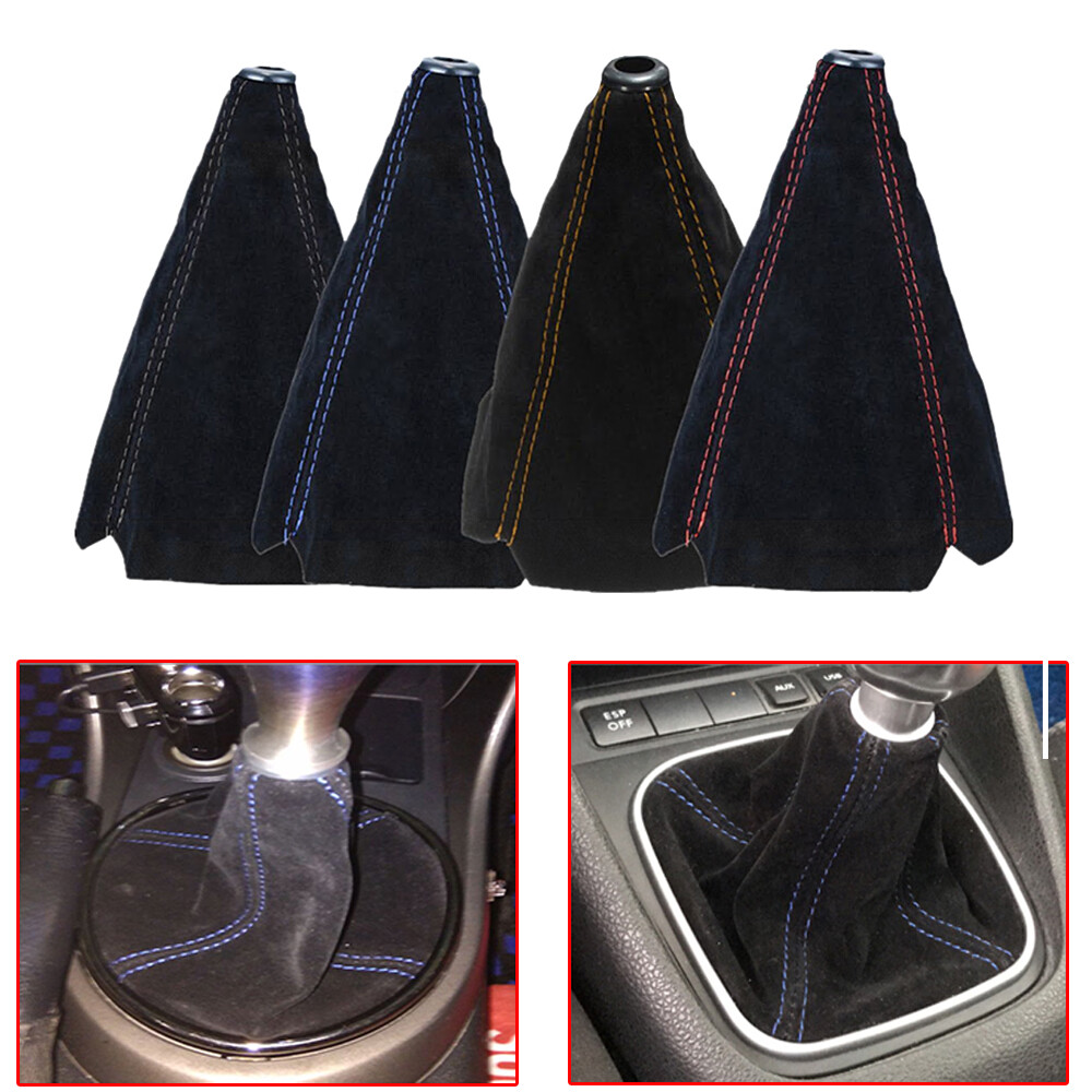 Suede Leather Car Manual Gaiter Gear Stick Shifter Knob Boot Cover Accessories