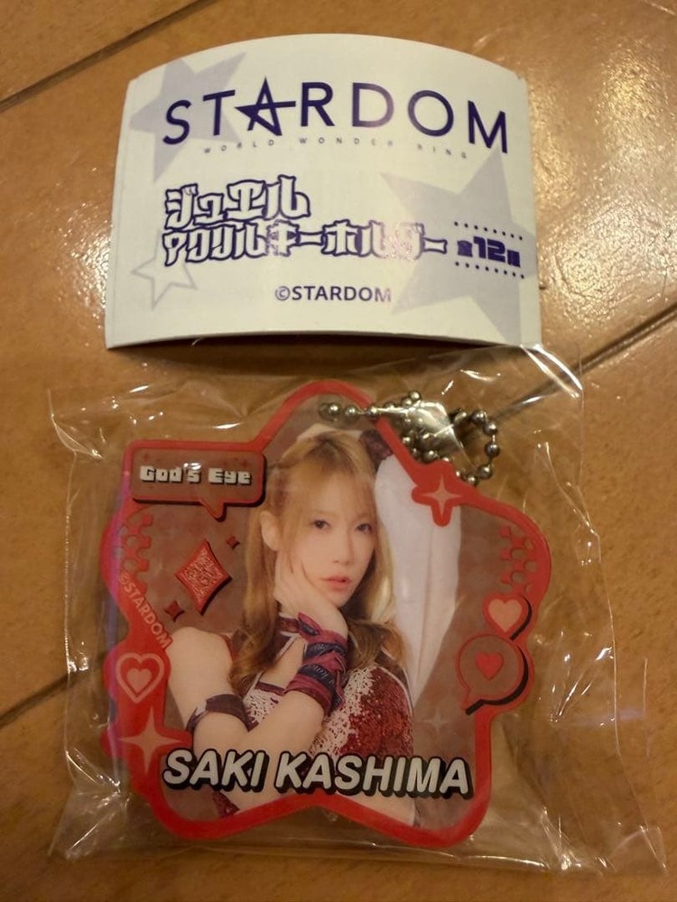 STARDOM Saki Kashima Jewel Acrylic Keychain Pro Wrestling Badge  Japan