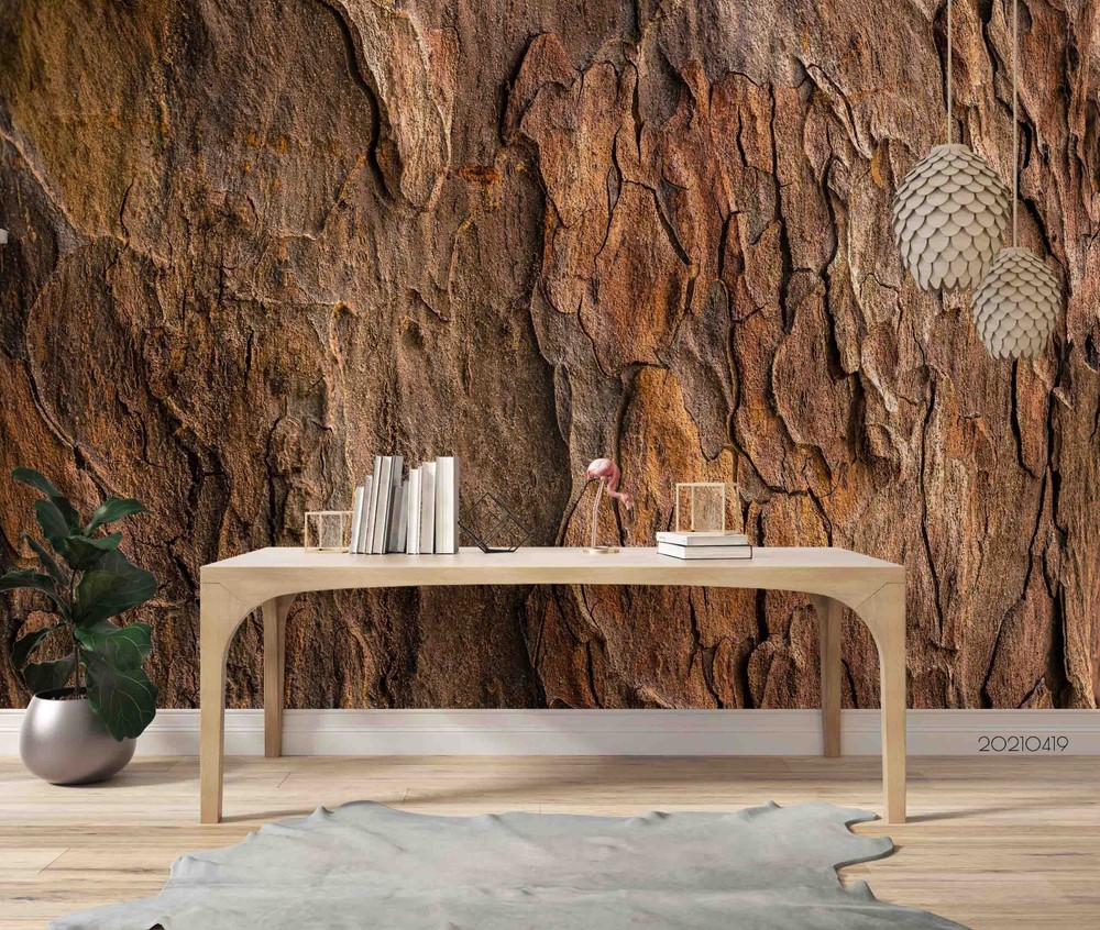 3D Bark Texture Closeup Wall Murals Wallpaper Murals Wall Sticker