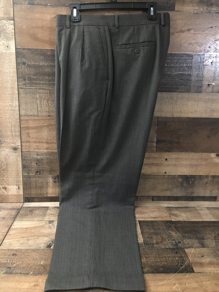 Louis Raphael Wool Worsted Pants Men 38X30 Tailored 100% Brown Dress Slacks