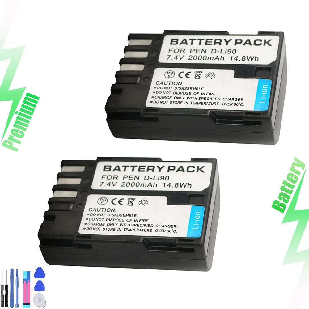 2x Replacement Battery for Pentax D-Li90 DLI90 DL190 & Pentax D-BC90