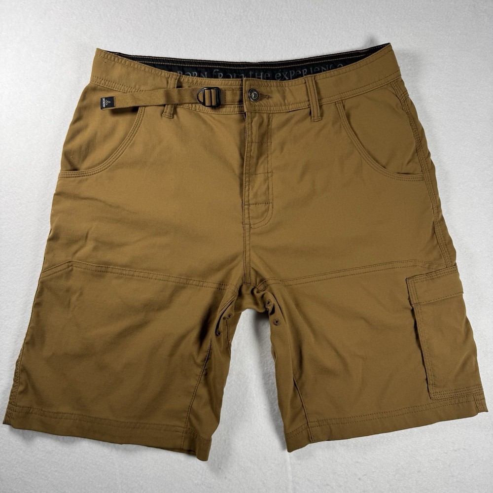 prAna Men’s 33 Stretch Zion Shorts Brown 10” Inseam Durable Nylon