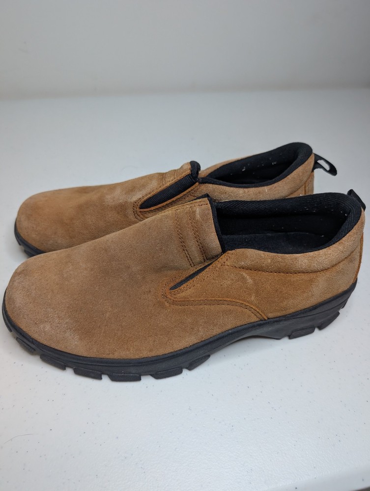 Lands' End Men's Tan Suede Slip-On Casual Shoes Loafers Comfort Size 8HM