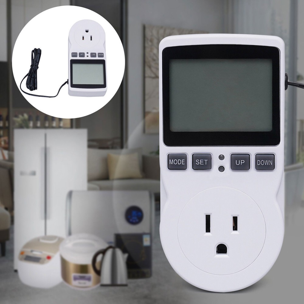 Digital Plug in Thermostat Timer Switch Socket Temperature Controller Switch LED