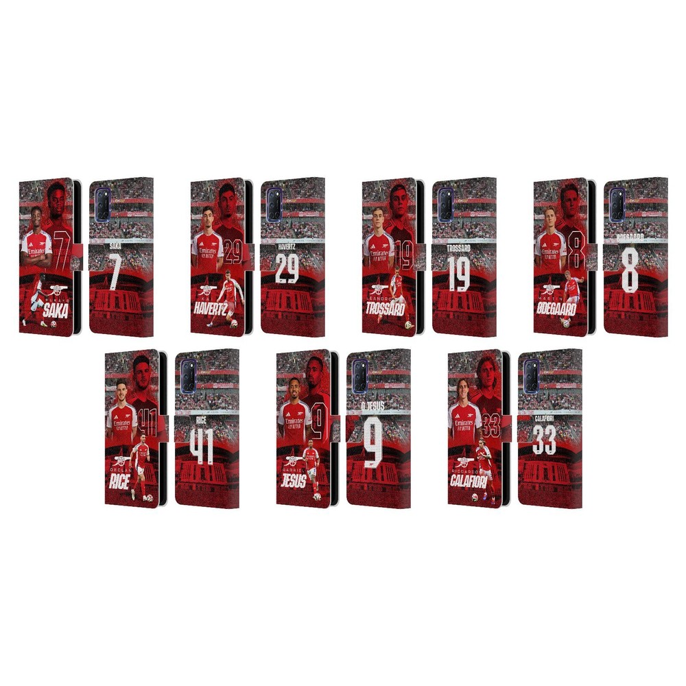 OFFICIAL ARSENAL FC 2024/25 FIRST TEAM LEATHER BOOK WALLET CASE FOR OPPO PHONES