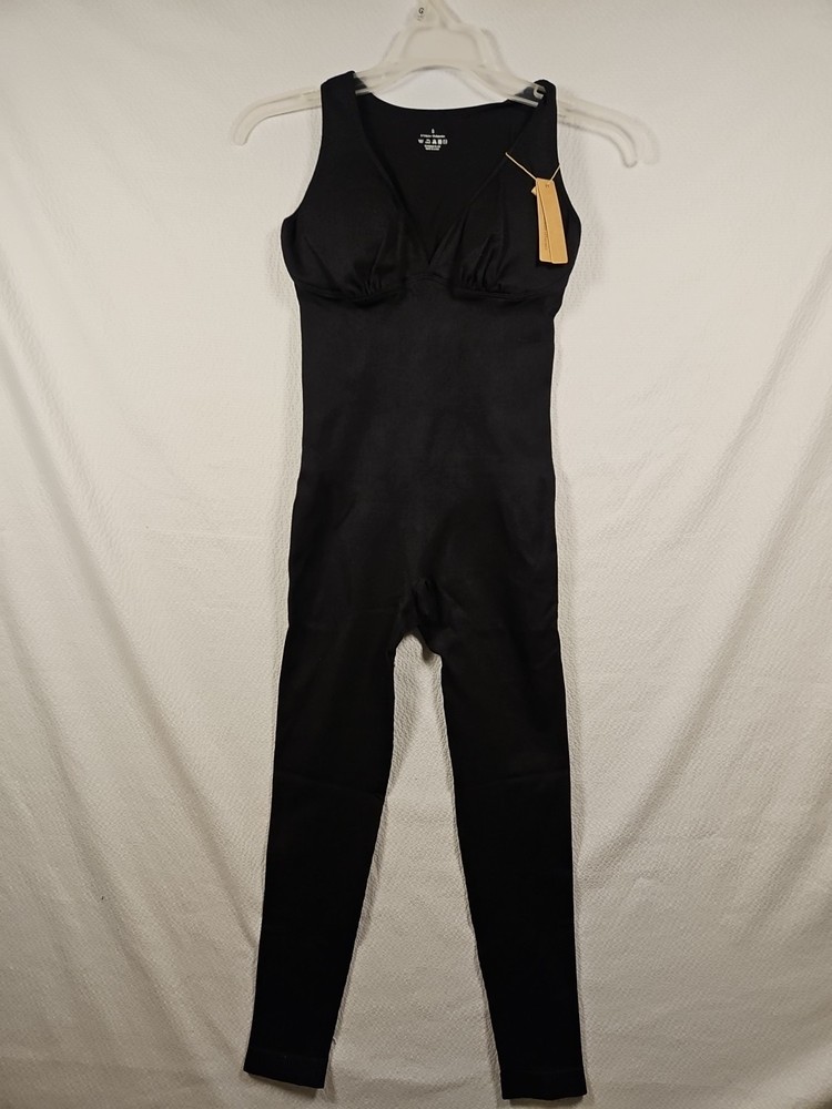 Shapellx Deep V-neck Shapewear Jumpsuit, Black, Size Small