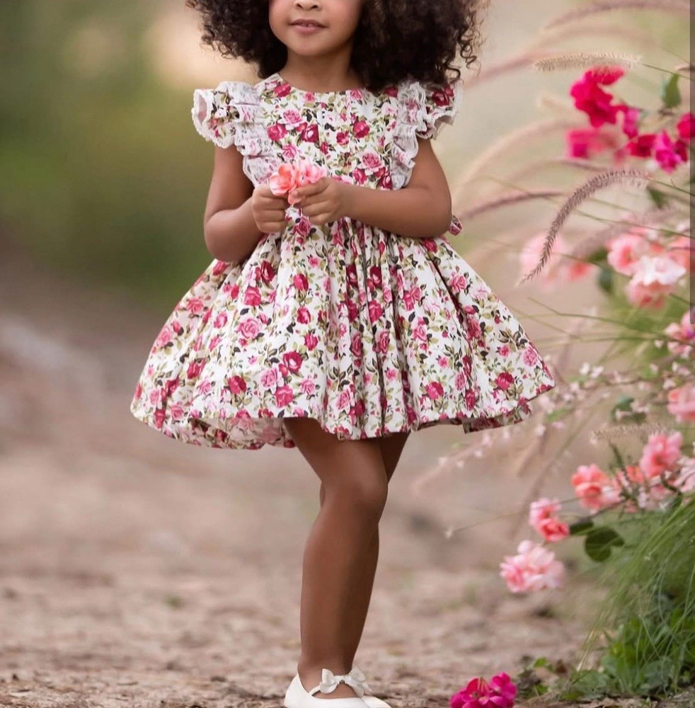 Dollcake Ask Amy Dress Floral Lace  Cotton Girls Size 10 Flower Girl Wedding