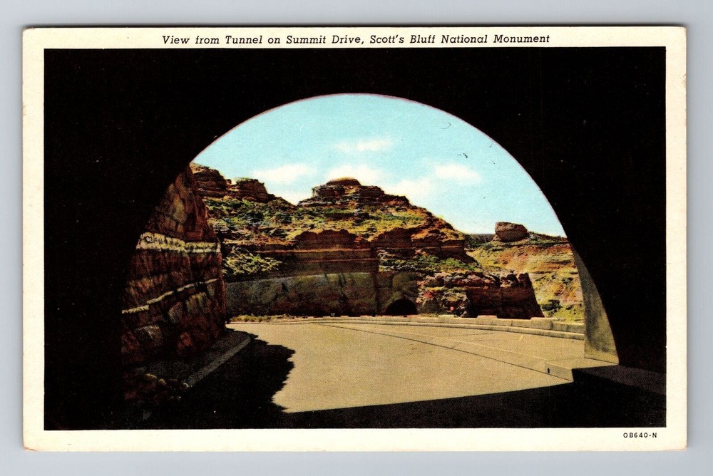 Scotts Bluff NE-Nebraska, Tunnel On Summit Drive, Monument, Vintage Postcard