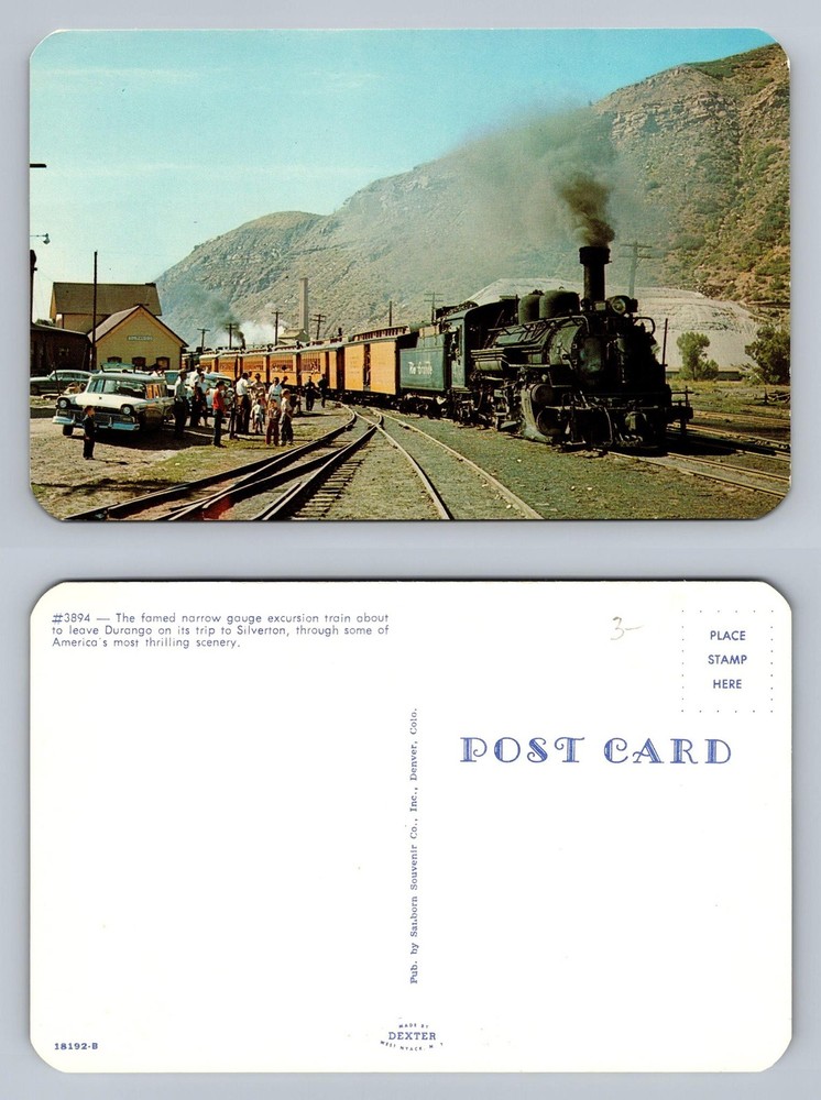 Durango, CO-Colorado, Narrow Gauge Train to Silverton View Vintage Postcard