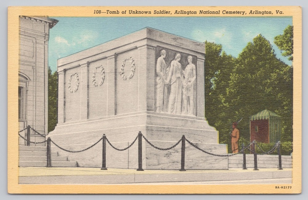 Arlington Virginia, National Cemetery, Tomb of the Unknown Soldier, Vtg Postcard