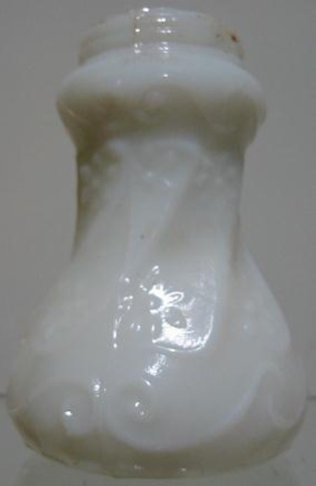 antique 1890`s~Milk Glass Salt Shaker~Fancy Swirled