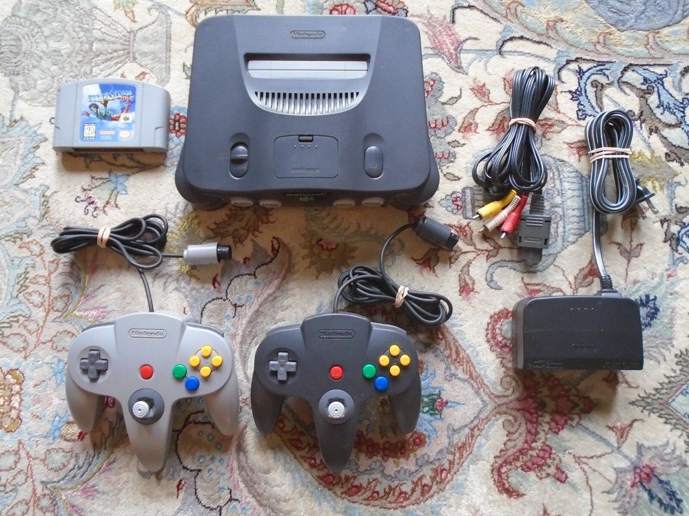DISCOUNTED Nintendo 64 Console NUS-001, game, 2 controllers, cables! N64 bundle