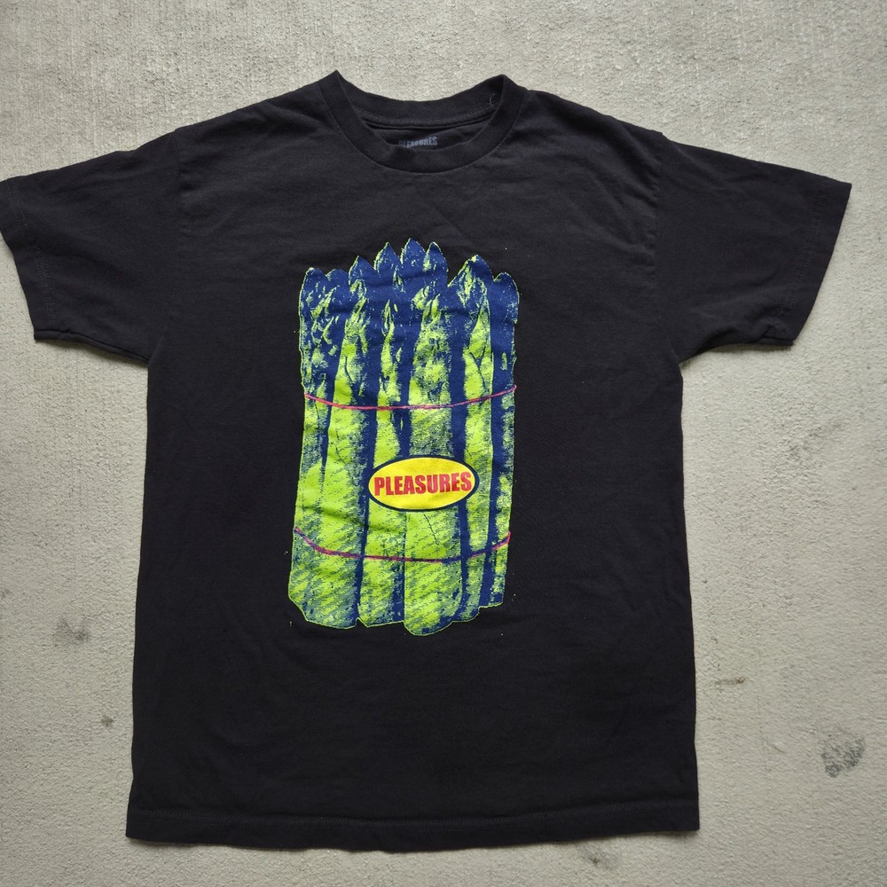 Pleasures Asparagus Graphic T-Shirt Black Men's Size Medium Streetwear Casual