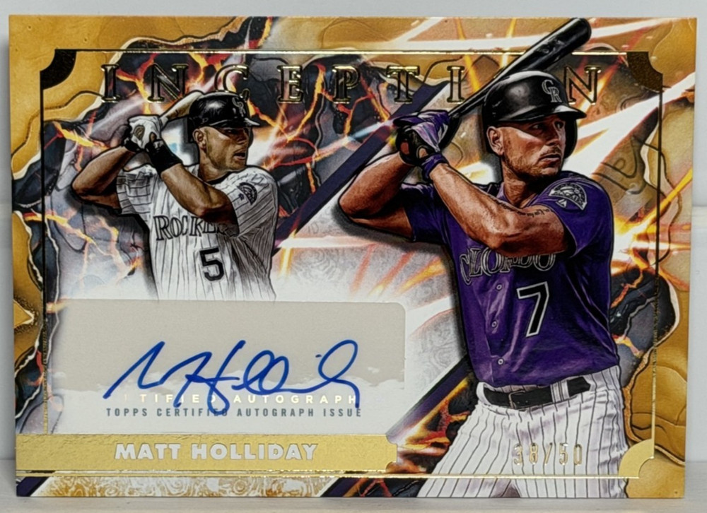 2025 Topps Inception Matt Holliday Gold Auto /50 ~ Colorado Rockies