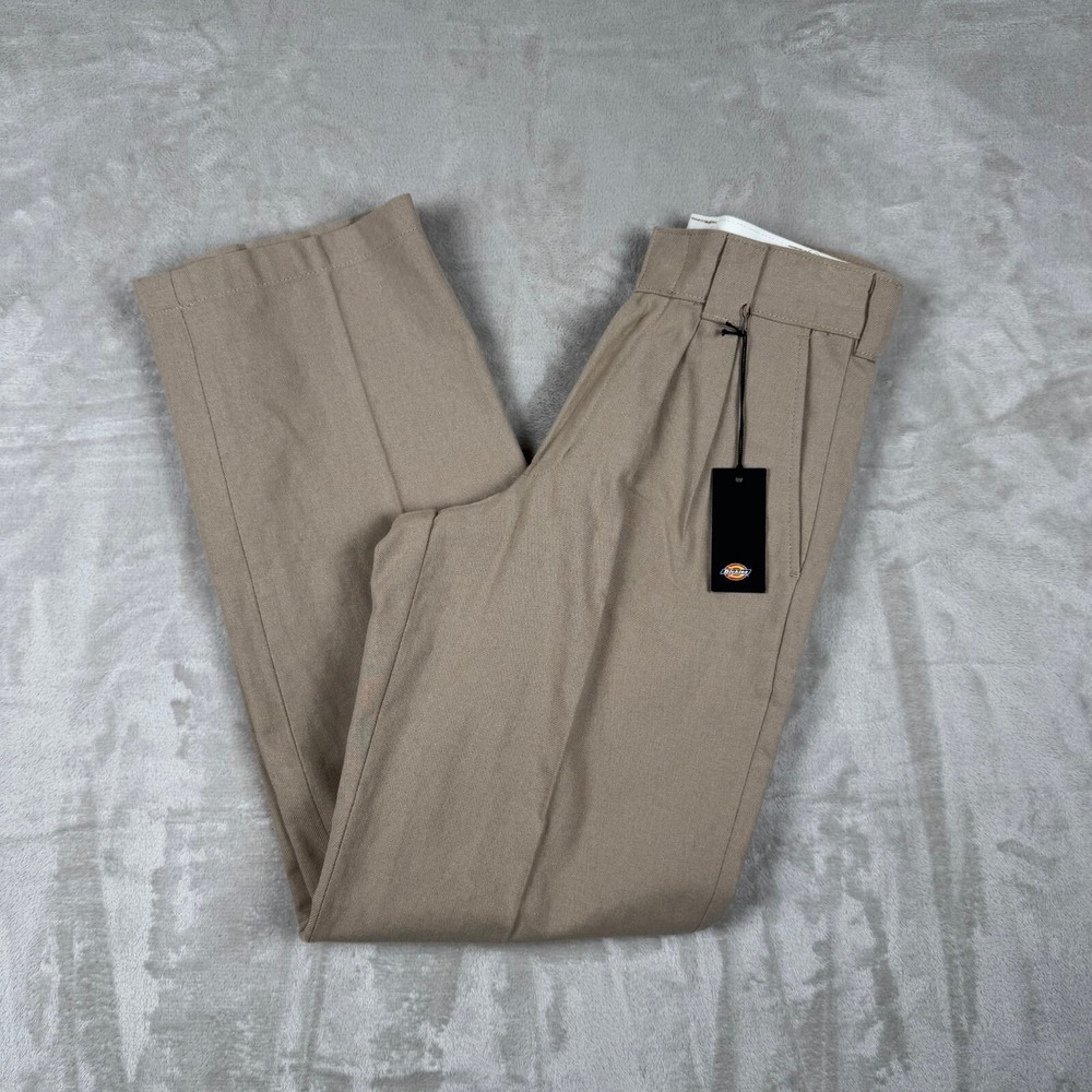 Dickies Regular Taper Pleated Pants in Tan Cream 28x32 Men New With Tags