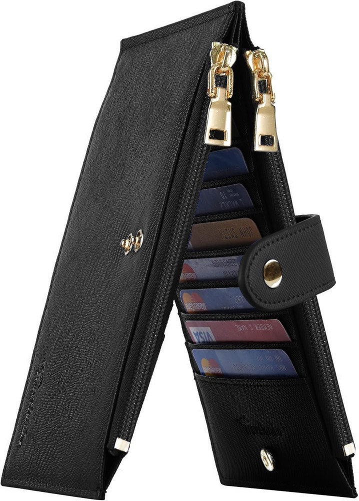 Travelambo RFID Women’s Large Bifold Zippered Multi-Card Wallet Case