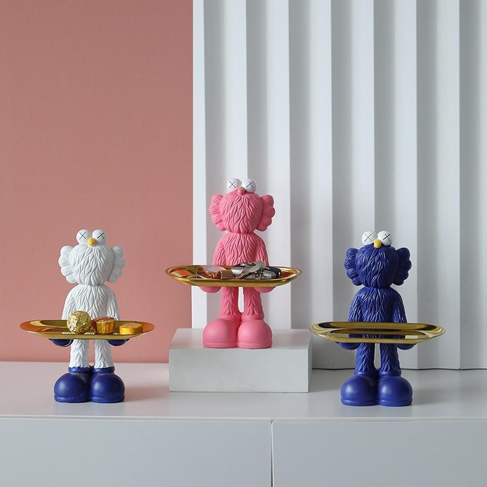 Figurines Bear Tray Resin Carved Medium Modern Multicolor Free Stand Home Decor
