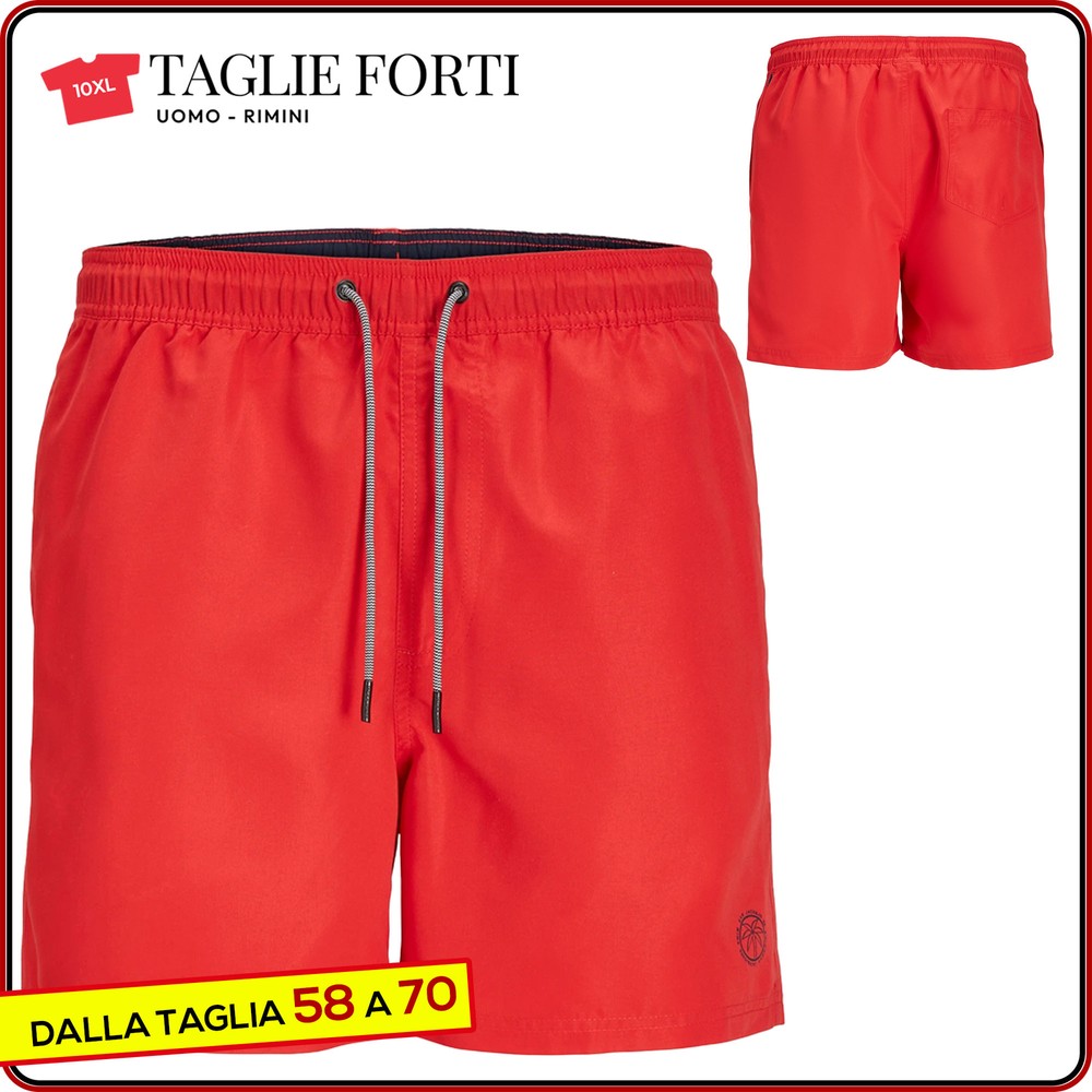 Jack & Jones Plus size black boxer swimsuit for men. Big and tall. Big size.