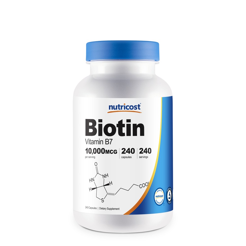Nutricost Biotin (Vitamin B7) 10-000mcg (10g)- 240 Capsules