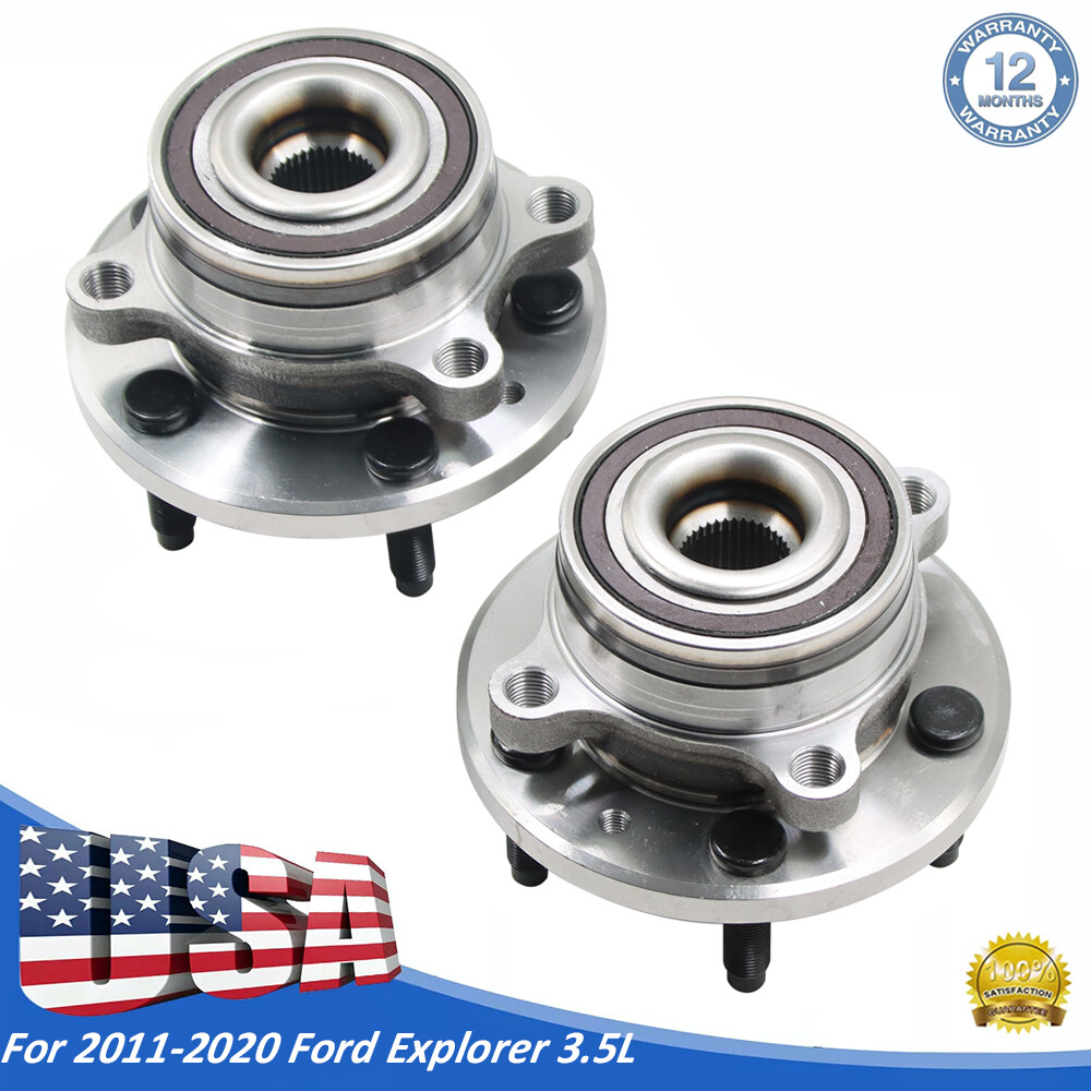 2011-2020 Ford Explorer 3.5L Front & Rear Wheel Hub Bearings Assembly Pair