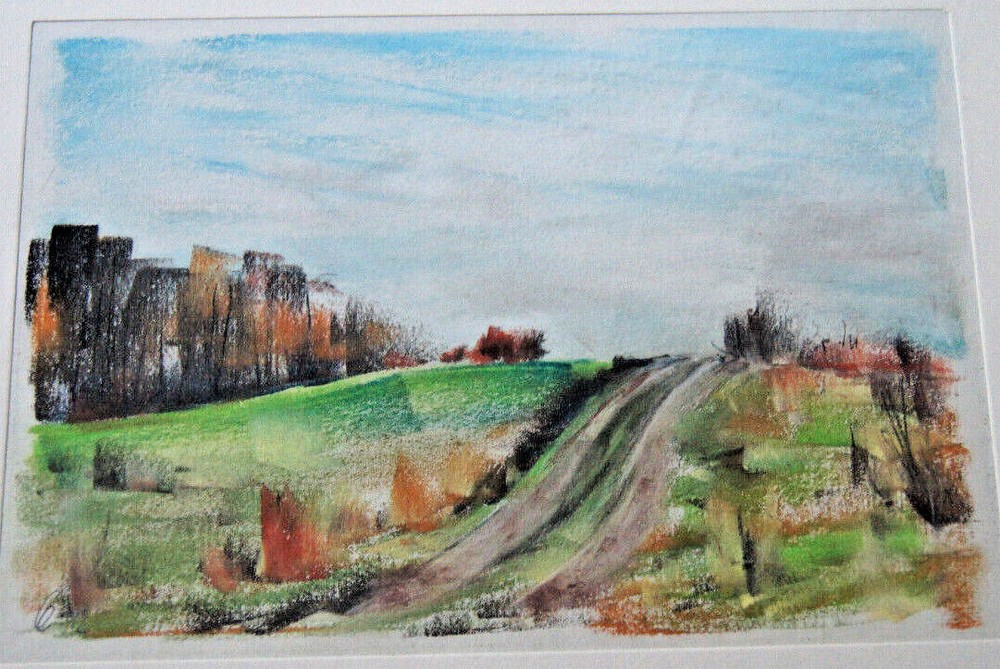 Franz Ehmke 1928-2018 GDR Painter° Feldstrasse Over Hill Am Wald IN Schönfließ