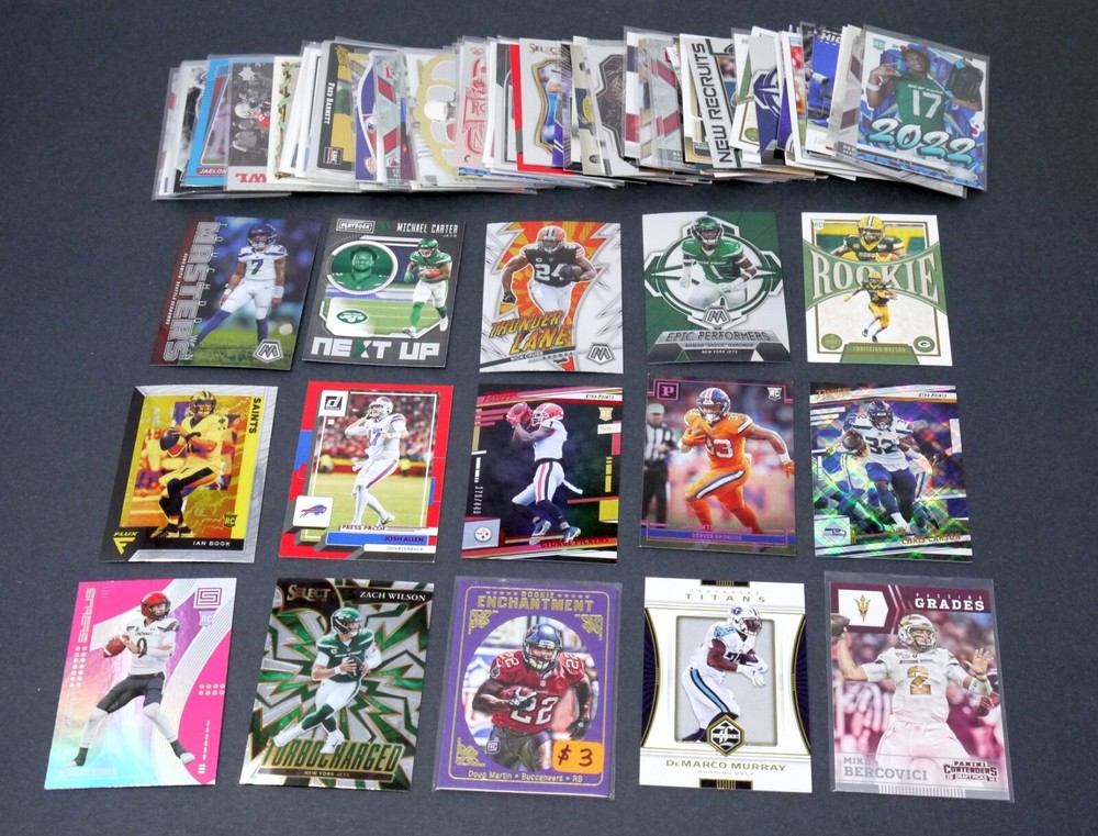 Huge Lot of 100 Various NFL Football Cards All Inserts, Rookies, and Parallels