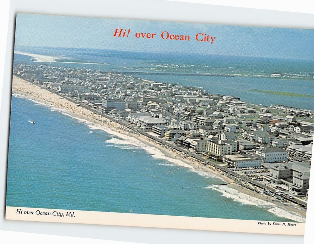 Postcard Aerial View Hi Over Ocean City Maryland USA