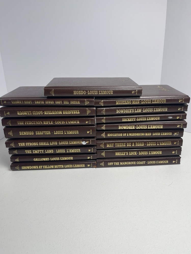 Louis L'amour Leather Book Lot of 17 - Varying Condition
