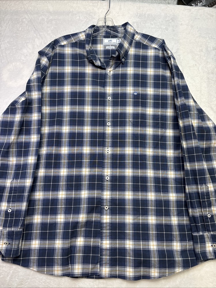Southern Tide Mens XL Classic Fit Blue Plaid Button Up Long Sleeve Shirt
