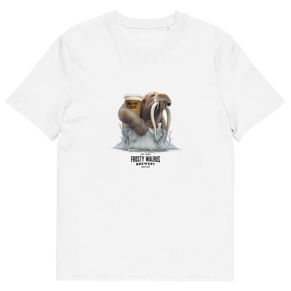 Frosty Walrus Brewery Beer Lover Organic Cotton Unisex T-Shirt AWMV Brewing