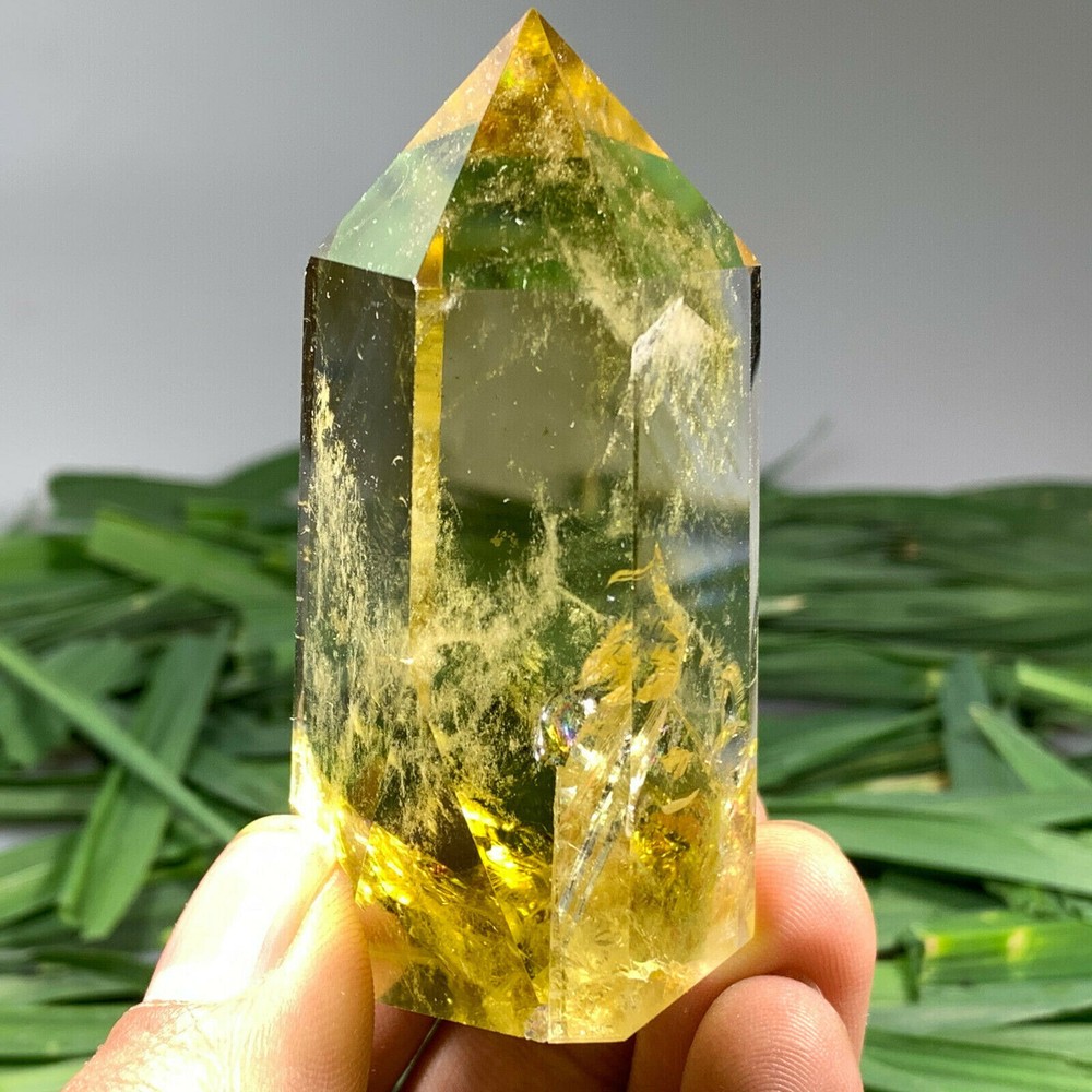 100g+ Natural smoky citrine quartz obelisk crystal wand point healing 1pc