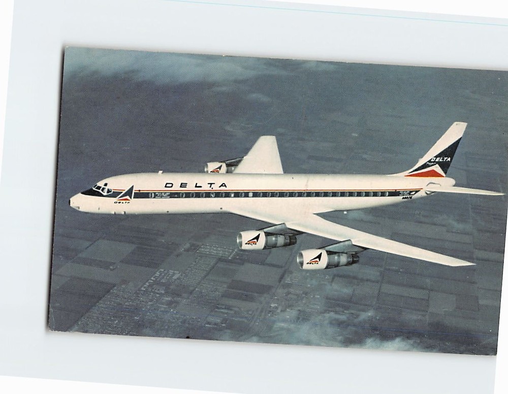 Postcard Delta Airlines Douglas DC-8 Fanjet